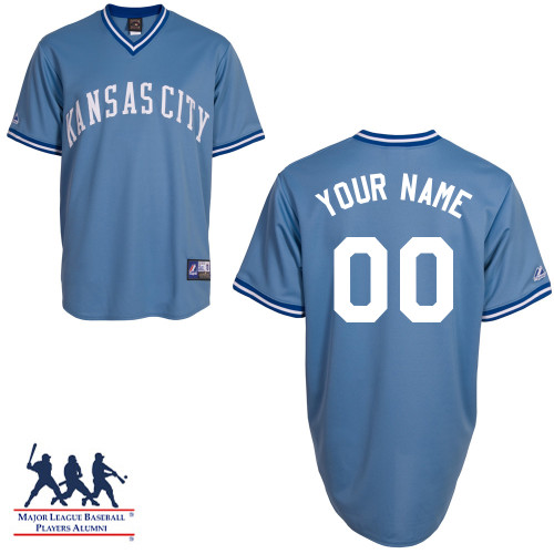 Customized Youth MLB jersey-Kansas City Royals Authentic Alternate 1 Blue Cool Base Baseball Jersey